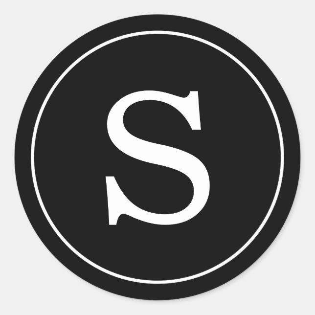 Custom Initial Classic Round Sticker (Front)