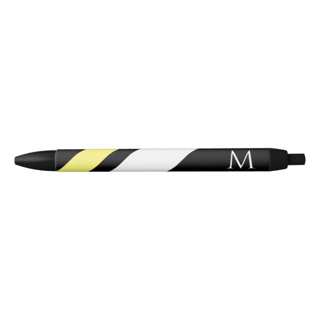 Custom initial diagonal lines black ink pen (Front)