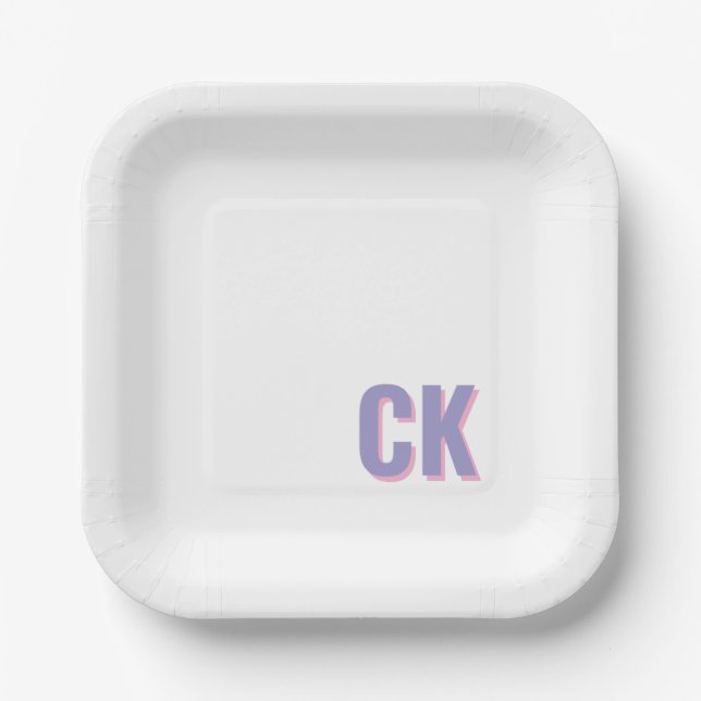 Custom Initial Dish,Personalized Letter  Dish, Wed Paper Plate (Front)