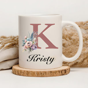 Custom Initial & Girl Name Personalized Monogram Coffee Mug