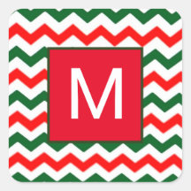 custom initial green and red sticker