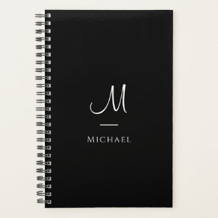 Custom Initial Letter Elegant Modern Monogram Planner