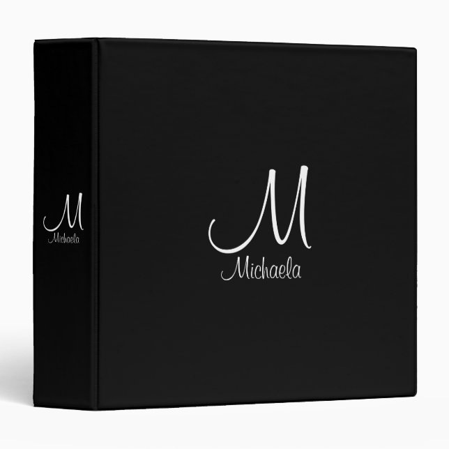 Custom Initial Letter Monogram Template Modern Binder (Front/Spine)