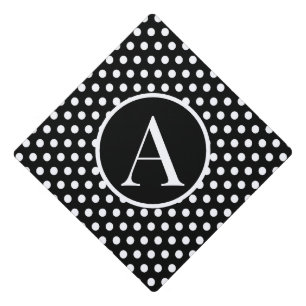 Custom initial letter Polka Dot  Graduation Cap Topper