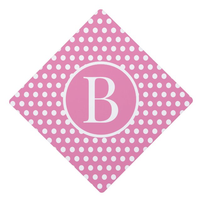 Custom initial letter Polka Dot  Graduation Cap Topper (Front)