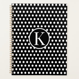Custom initial letter Polka Dot  Planner