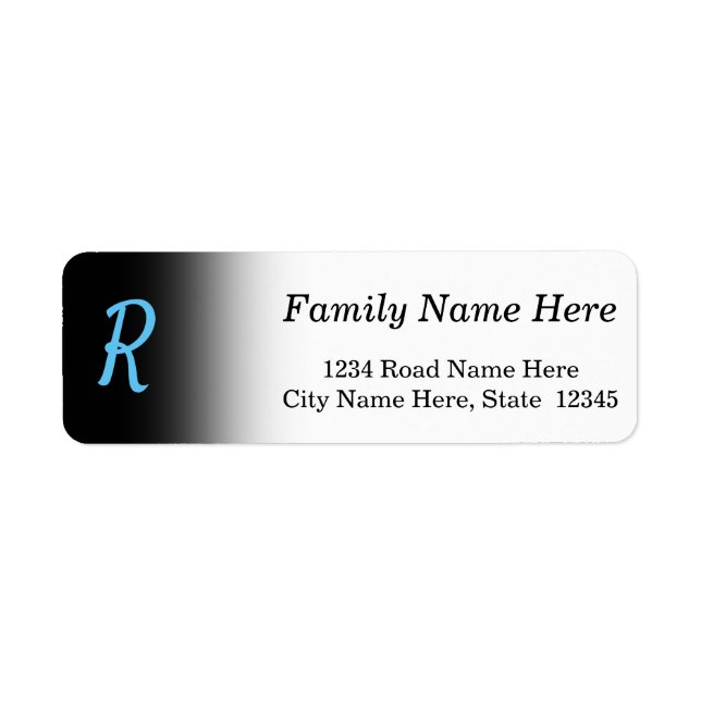 Custom Initial Letter Return Address Label (Front)