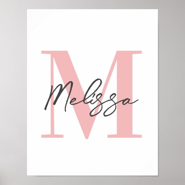Custom Initial Modern Elegant Monogram Poster (Front)