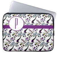 Custom Initial Monogram Rainbow Tree Pattern