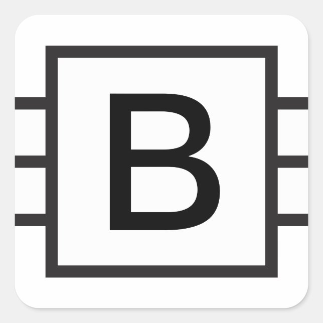 Custom Initial Monogrammed sticker (Front)