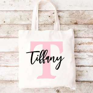 Custom Initial Name Bag, Christmas Gift for Her Tote Bag
