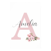 Custom Initial Name Print Personalized Nursery Art