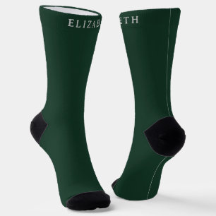 Custom Initial & Name with Phthalo Green Colour Socks