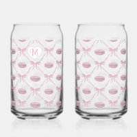 Custom Initial Pink Girly Coquette Bow & Macarons