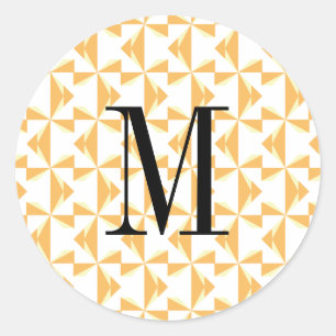 Custom Initial Pumpkin Pinwheels Classic Round Sticker