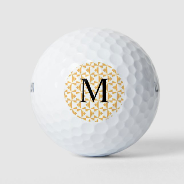 Custom Initial Pumpkin Pinwheels Golf Balls (Front)