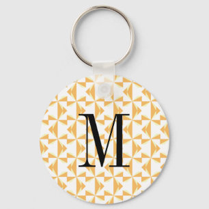 Custom Initial Pumpkin Pinwheels Keychain