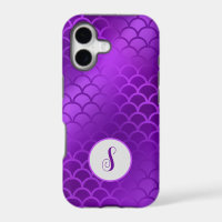 Custom initial purple mermaid scales pattern