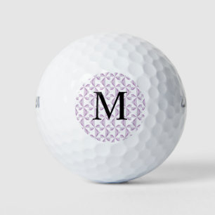Custom Initial Purple Pinwheels Golf Balls