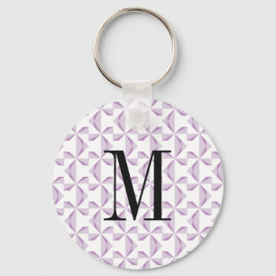 Custom Initial Purple Pinwheels Keychain