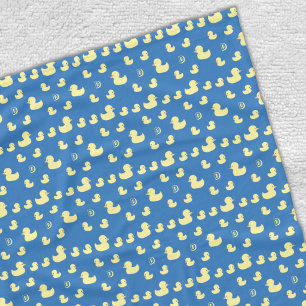 Custom Initial Rubber Duck Pattern Blue Baby Kid Fleece Blanket