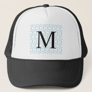 Custom Initial Sky Blue Pinwheels Trucker Hat