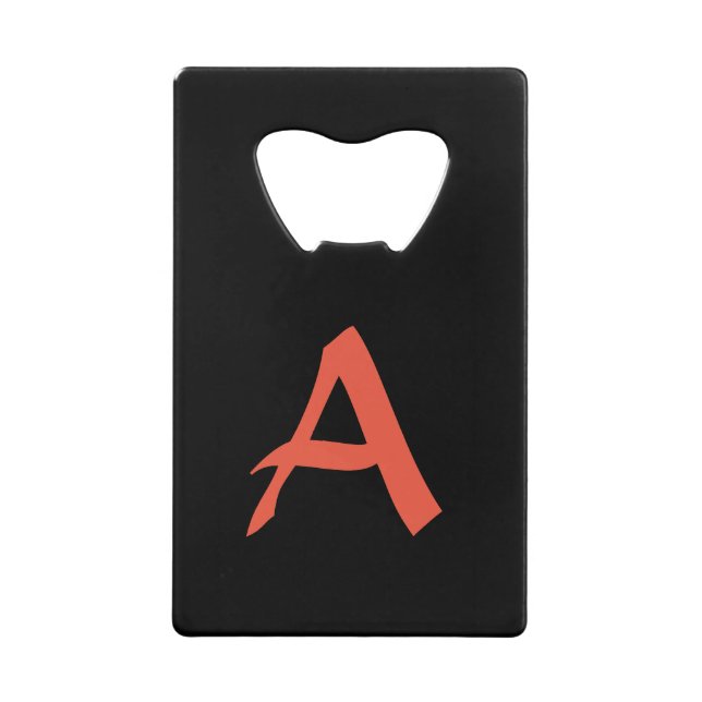 CUSTOM INITIAL Stainless Steel Bottle Opener Credit Card Bottle Opener (Front)