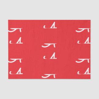 CUSTOM INITIAL TISSUE PAPER IN RED AND WHITE