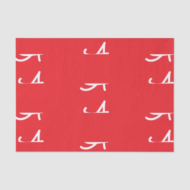 CUSTOM INITIAL TISSUE PAPER IN RED AND WHITE (Front)