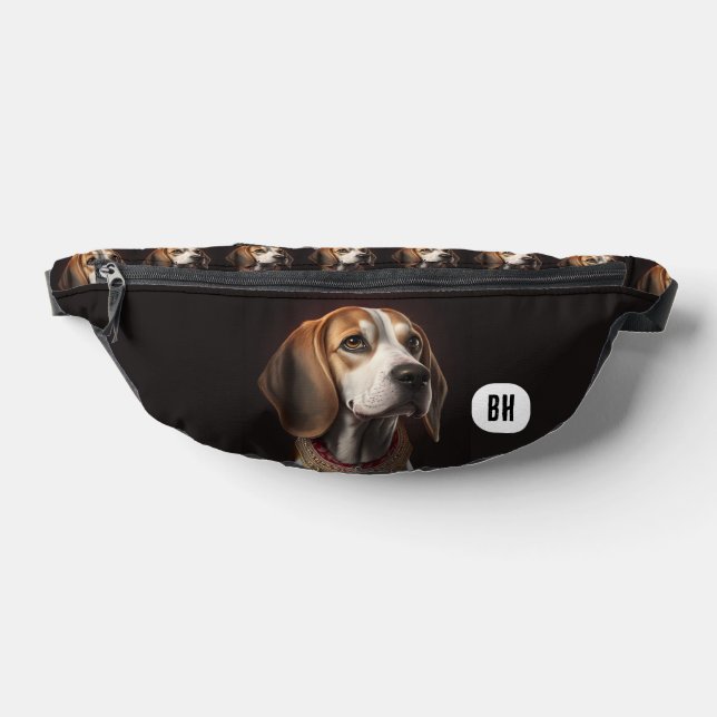 Custom Initials Beagles Dog Fanny Pack (Lay Down)