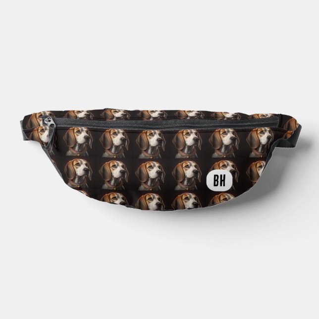Custom Initials Beagles Dog Fanny Pack (Lay Down)