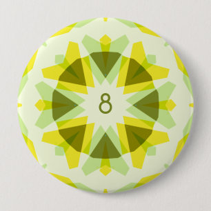 Custom Initials Bright Yellow Green Summer Star 4 Inch Round Button