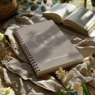 Custom Initials Elegant Monogram Family Notebook