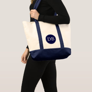 Custom Initials Jumbo Tote Bag