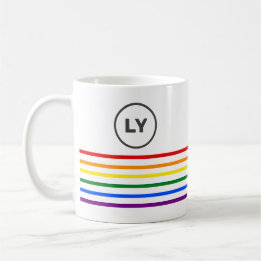 Custom Initials LGBT Pride Flag Stripes Coffee Mug