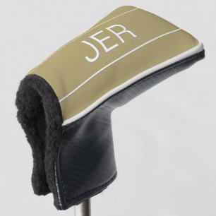Custom Initials Modern Monogram Sports Pro Gold  Golf Head Cover