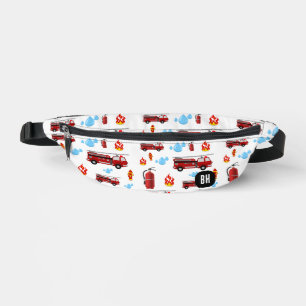 Custom Initials Monogram Boys Firetruck Firemen Fanny Pack