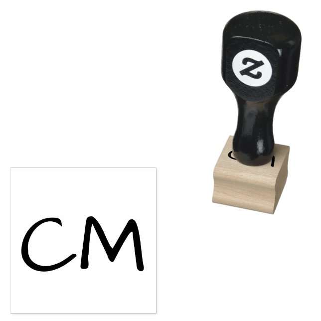 Custom Initials Personalized Rubber Stamp (Stamped)