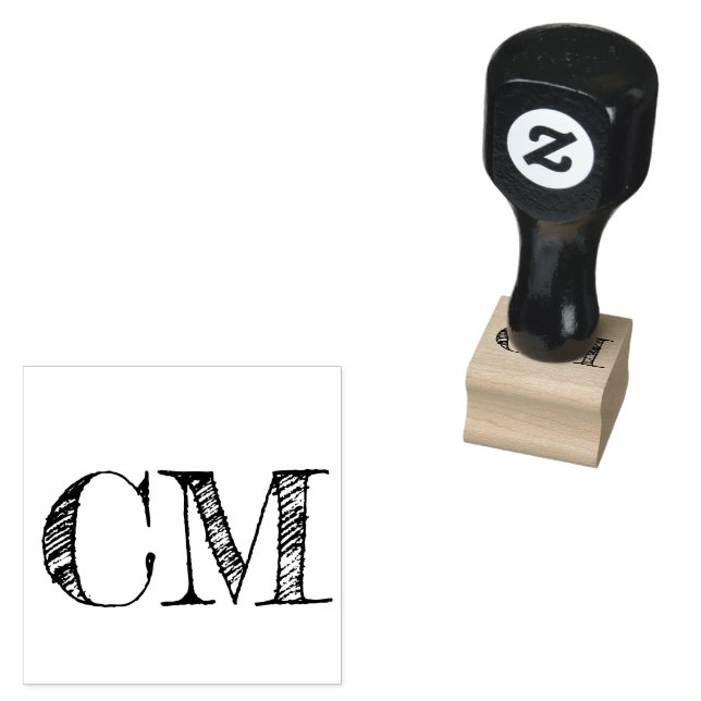Custom Initials Personalized Rubber Stamp (Stamped)