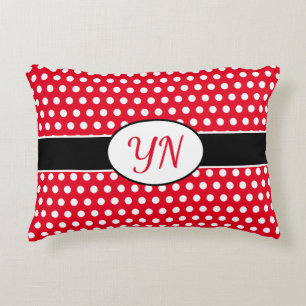 Custom initials Polka Dot Accent Pillow