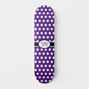 Custom initials Polka Dot Skateboard
