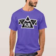 Custom initials purple Halloween Bat Man Triangle