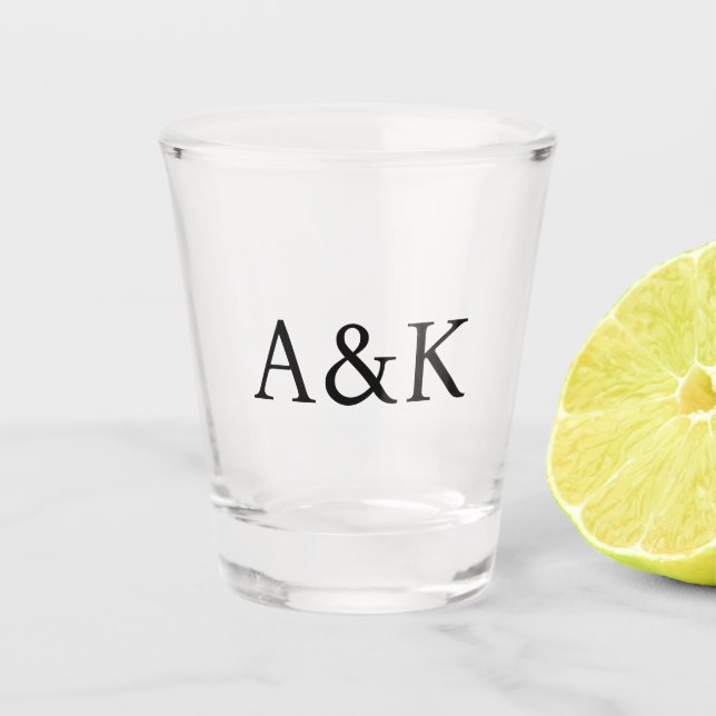 Custom Initials  Shot Glass (Front)