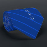 Custom Initials Veterinary Symbol Blue Striped Tie<br><div class="desc">A custom initials blue striped tie tailored to someone who works in the veterinarian profession.</div>