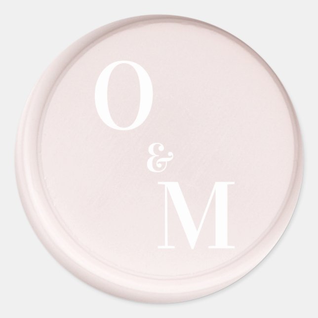 Custom initials white wax seal wedding stickers (Front)