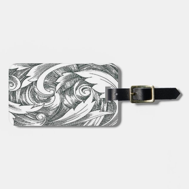 Custom Ink Art Swirl Luggage Tag (Front Horizontal)