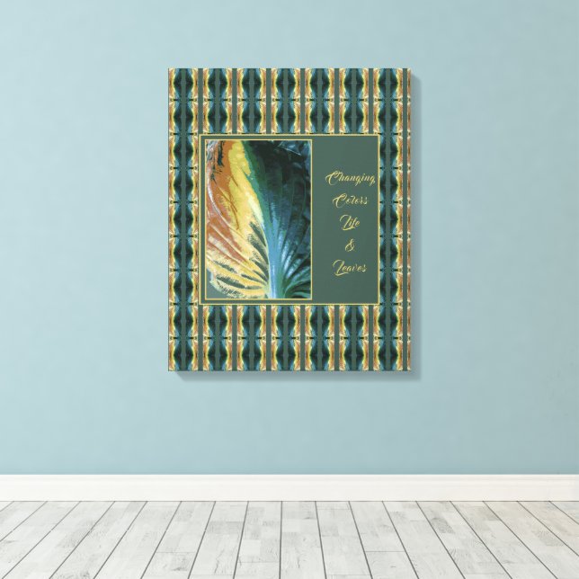 Custom Inspirational Changing Colours Autumn Leaf Canvas Print (Insitu(Wood Floor))