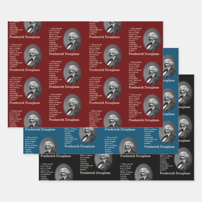 Custom Inspirational Quote FREDERICK DOUGLASS Wrapping Paper Sheet (Set)