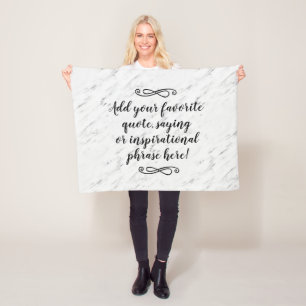 Custom Inspirational Quote Phrase Script Fleece Blanket