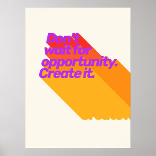 Custom Inspirational Quote Retro Purple Red Yellow Poster